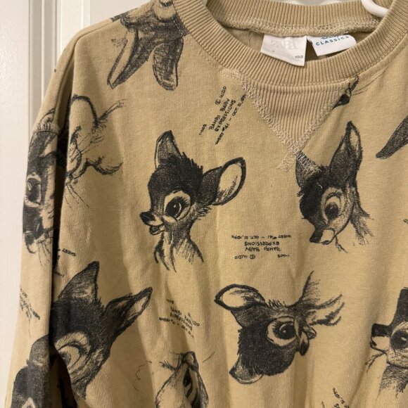 Zara Kids x Disney Bambi Sweatshirt Dress - Size 7 - Picture 4 of 4